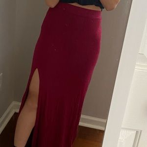 Maxi skirt with slit waist 25 inches